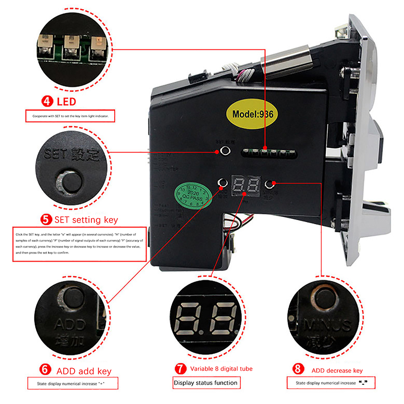 1Pc 616 Multi Coin Slot Accept – обзор и цена Arcade Ticket Machine